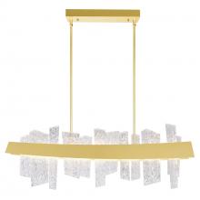 CWI Lighting 1246P39-602 - Guadiana Integrated LED 39in Satin Gold Chandelier with Handcrafted Glass