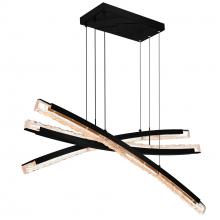 CWI Lighting 1710P50-3-101 - Saber Integrated LED 50in Black Chandelier with Handcrafted Glass