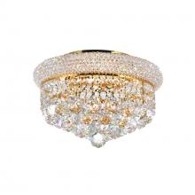 CWI Lighting 8001C14G - Empire 4 Light 14in Gold Flush Mount with Crystals