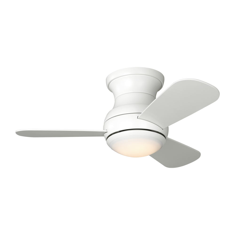 Orbis 32 Hugger LED Ceiling Fan in Matte White with Matte White Blades and Light Kit