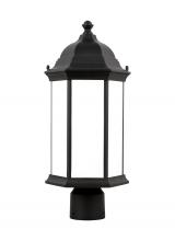 Generation Lighting 8238651EN3-12 - Sevier traditional 1-light LED outdoor exterior medium post lantern in black finish with satin etche