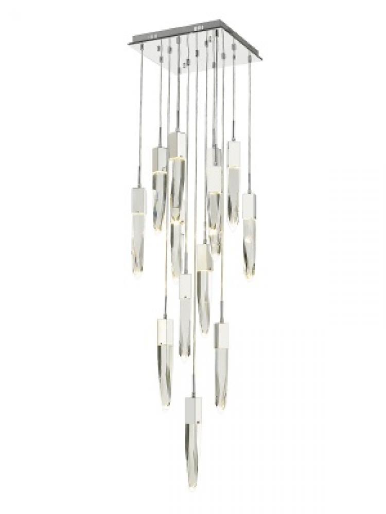 Aspen Collection 13 Light Clear Crystal Multi Port Pendant