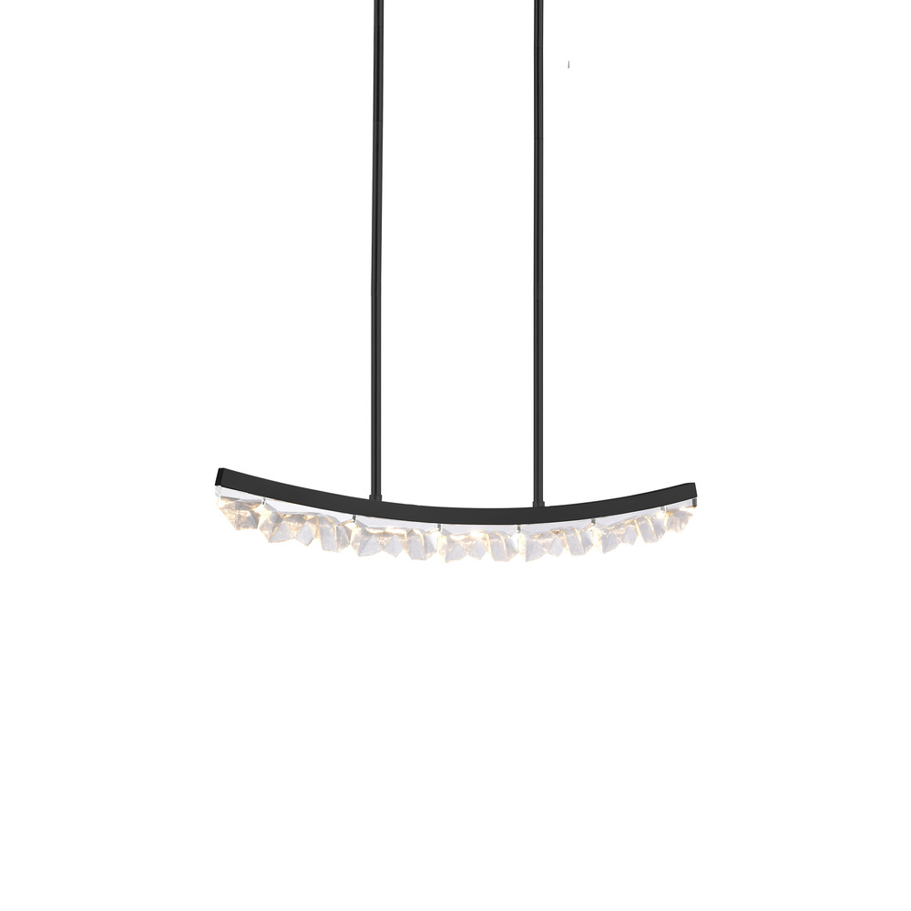 Arcus LED 32" Sleek Curved Crystal Linear in Brushed Black