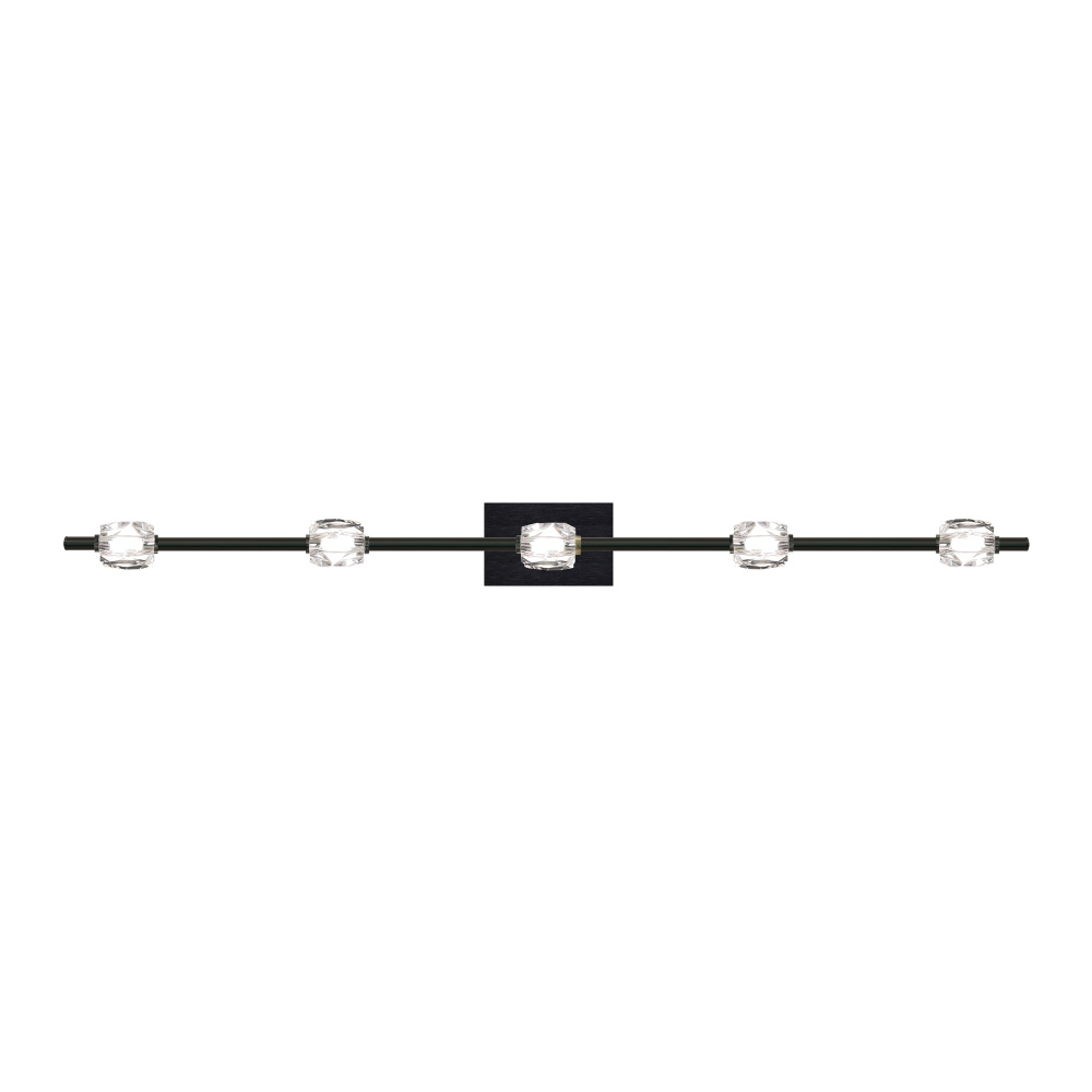 Diamante 47" LED 5-Light, Crystal Bath Bar in Oxide Black