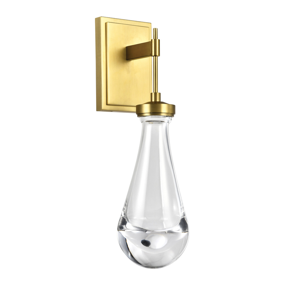 Vaso Water Drop LED Wall Sconce in Aged Brass