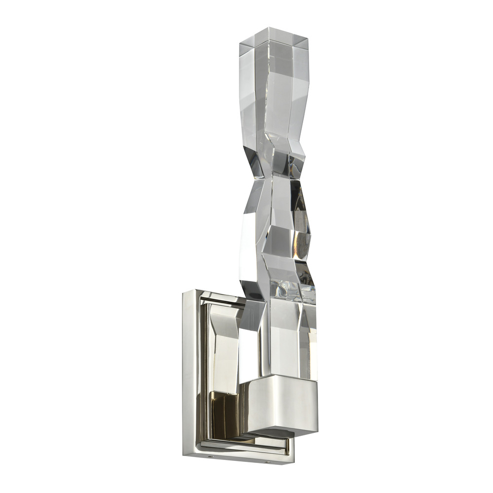 Mamadim LED 2"x2" Single Crystal Wall Sconce in Polished Nickel