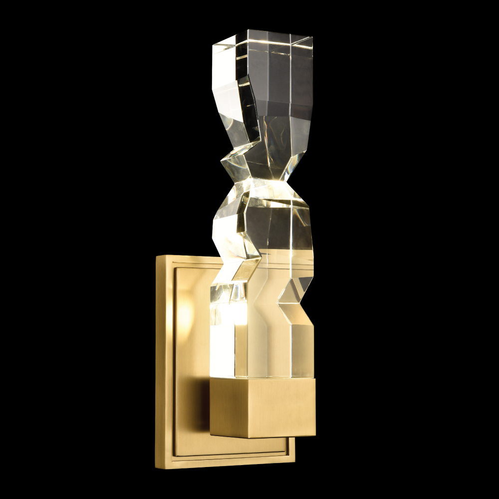 Mamadim LED 3"x3" Single Crystal Wall Sconce in Aged Brass