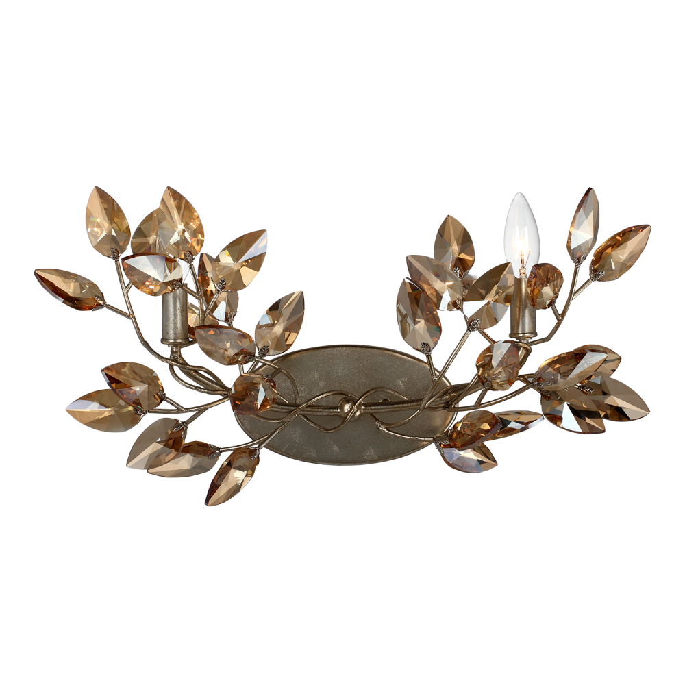 Misthaven 18" Organic Champagne Crystal Wall Sconce in Gold