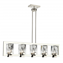 ZEEV Lighting CD10345-5-PN - Horizon 46" 5-Light, Crystal Linear Pendant in Polished Nickel
