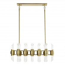 ZEEV Lighting CD10367-24-AGB - Pillar 36" 24-Light, Duo Linear Glass Chandelier in Aged Brass