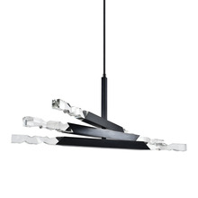 ZEEV Lighting CD11344-LED-6-2x2-SBB - Mamadim 48" LED 6-Light, Crystal Chandelier in Satin Black