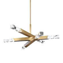 ZEEV Lighting CD11349-LED-6-3x3-AGB - Mamadim 60" LED 6-Light, Crystal Chandelier in Aged Brass