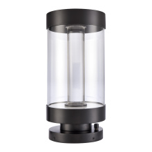 ZEEV Lighting EBP11123-LED-24R-MBK - Claro Outdoor LED 26" Round Glass Crystal Bollard in Matte Black