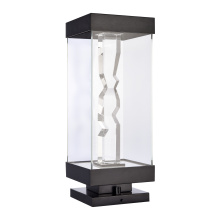 ZEEV Lighting EBP11364-LED-2-2x2-MBK - Mamadim Outdoor LED 20" Glass with Crystal Bollard in Matte Black