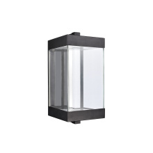 ZEEV Lighting EW11101-LED-12S-MBK - Claro Outdoor LED 12" Square Glass Crystal Sconce in Matte Black