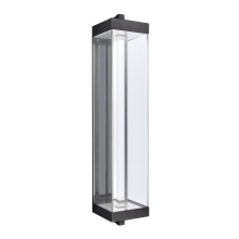 ZEEV Lighting EW11103-LED-35S-MBK - Claro Outdoor LED 35" Square Glass Crystal Sconce in Matte Black