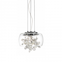ZEEV Lighting MP40046-LED-MBK - Destiny 11" LED Crystal Mini-Pendant with Glass Shade & Matte Black