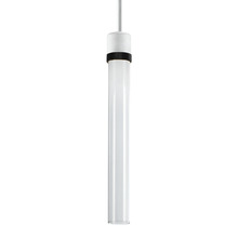 ZEEV Lighting P11702-LED-MW-K-SBB-G2 - Zigrina 18" Clear Glass LED Pendant in White and Black Knurled Ring