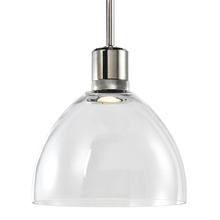 ZEEV Lighting P11703-LED-PN-G12 - Zigrina Glass Dome LED Pendant with Knurl Ring Polished Nickel