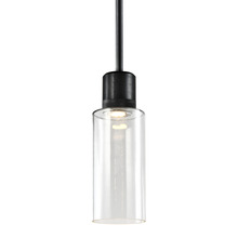 ZEEV Lighting P11704-LED-SBB-G14 - Zigrina 12" Glass Drum LED Pendant with Knurl Ring Black