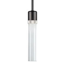 ZEEV Lighting P11704-LED-SBB-K-PN-G1 - Zigrina 12" Clear Glass LED Pendant in Black and Nickel Knurl Ring
