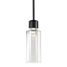 ZEEV Lighting P11704-LED-SBB-K-PN-G14 - Zigrina 12" Glass Drum LED Pendant in Black and Nickel Knurled Ring
