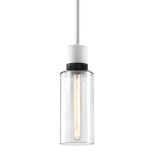 ZEEV Lighting P11706-E26-MW-K-SBB-G14 - Zigrina 12" Glass Drum E26 Pendant in White with Knurled Ring in Black