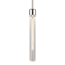 ZEEV Lighting P11707-E26-PN-G4 - Zigrina 18" Fluted Glass E26 Pendant with Knurled Ring Polished Nickel