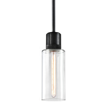ZEEV Lighting P11708-E26-SBB-G14 - Zigrina 12" Glass Drum E26 Pendant with Knurled Ring Satin Black
