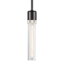 ZEEV Lighting P11708-E26-SBB-K-PN-G1 - Zigrina 12" Clear Glass E26 Pendant in Black with Knurled Ring in Nickel