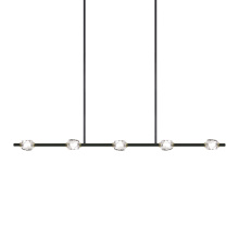 ZEEV Lighting PL10805-LED-5-BX-LB - Diamante 47" LED 5-Light, Sleek Crystal Linear in Oxide Black & Brass