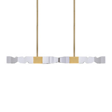 ZEEV Lighting PL11337-LED-49-3x3-AGB - Mamadim 49" LED 4-Light, 3"x3" Crystal Linear in Aged Brass