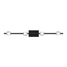 ZEEV Lighting VL10819-LED-4-BX - Diamante 37" LED 4-Light, Crystal Bath Bar in Oxide Black