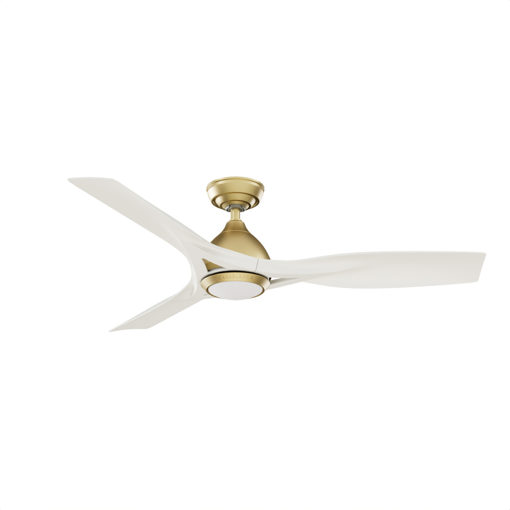 Casablanca 54 in Elise ENERGY STAR® Brass Damp Rated Ceiling Fan with LED Light Kit and Wall Control