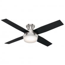 Hunter 59241 - Hunter 52 inch Dempsey Brushed Nickel Low Profile Ceiling Fan with LED Light Kit