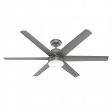 Hunter 51876 - Hunter 60 inch Skysail ENERGY STAR® Matte Silver WeatherMax Indoor / Outdoor Ceiling Fan