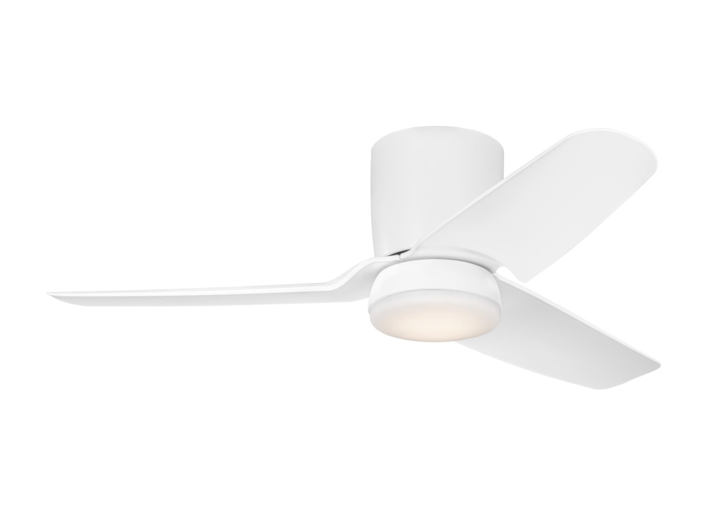 Colgin 44 Hugger LED Ceiling Fan in Matte White with Matte White Blades and Light Kit