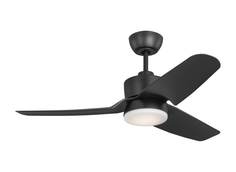 Colgin 44 LED Ceiling Fan in Midnight Black with Midnight Black Blades and Light Kit