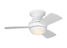 Visual Comfort & Co. Fan Collection 3IKHR32RZWD - Ikon 32 Hugger LED Ceiling Fan in Matte White with Matte White Blades and Light Kit