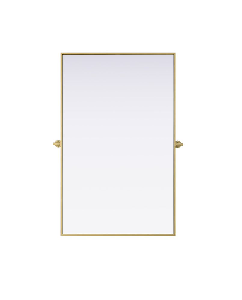 Metal Frame Mirror 48"W x 30"H Brass