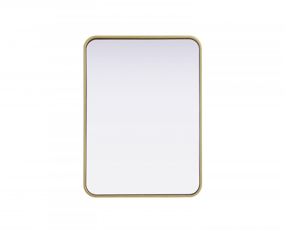 R Corner Mirror 22"x30"x2" Brass