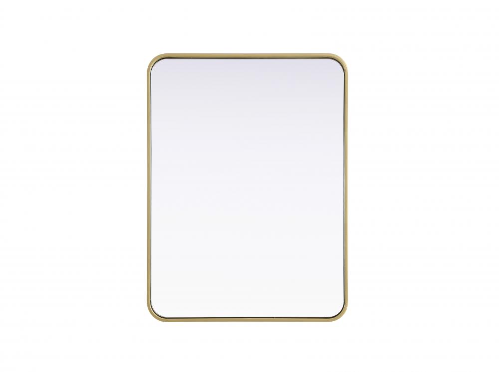 R Corner Mirror 24"x32"x2" Brass