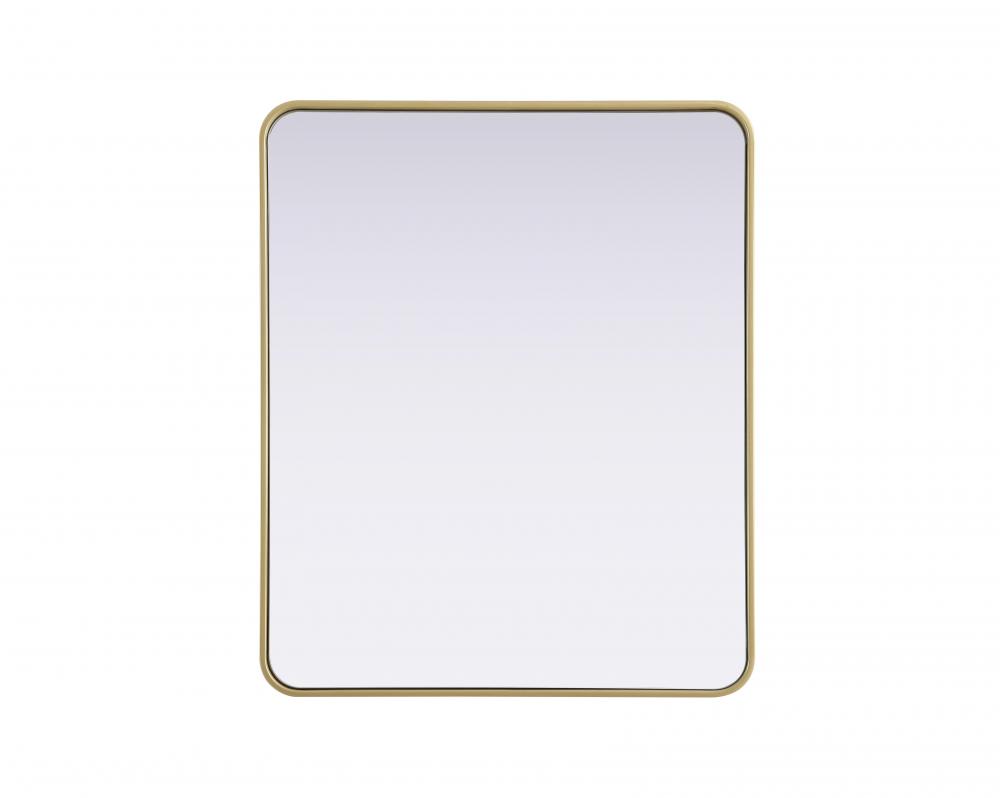 R Corner Mirror 30"x36"x2" Brass