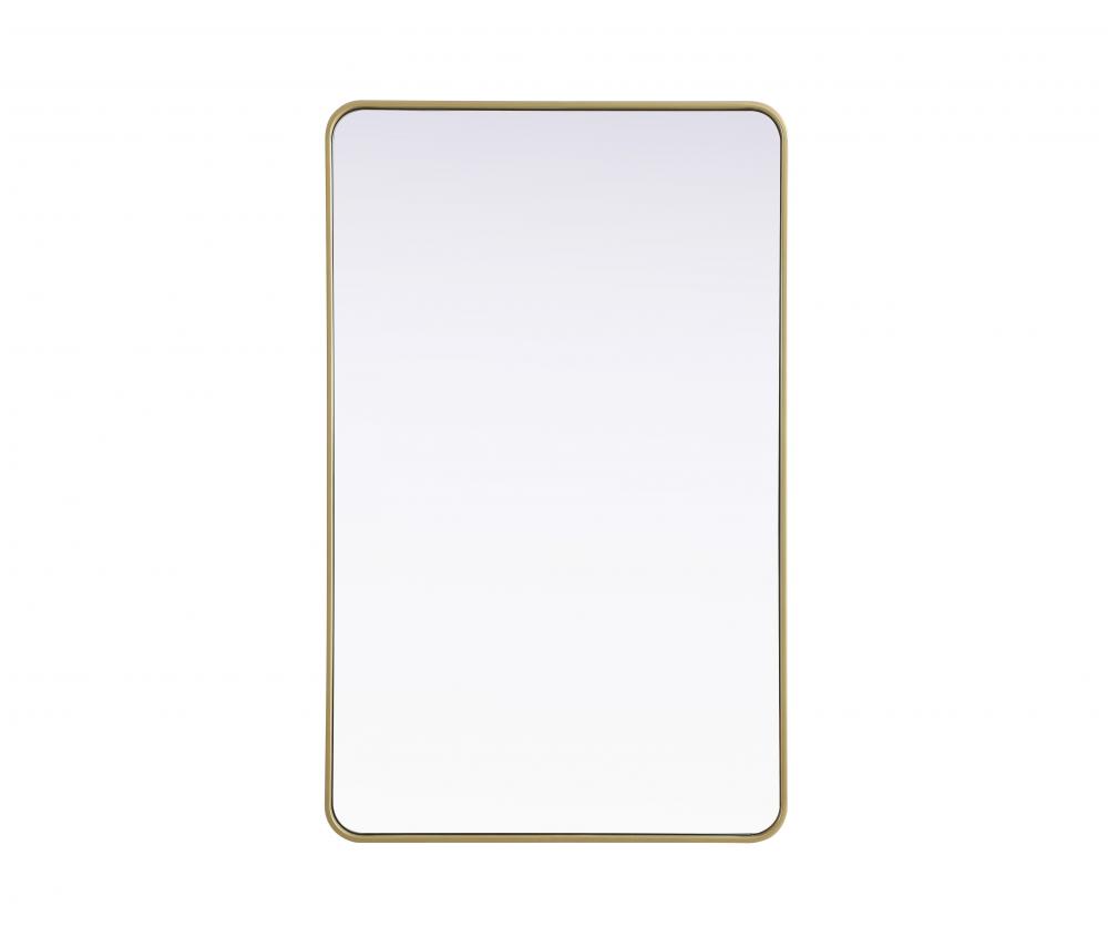 R Corner Mirror 30"x48"x2" Brass