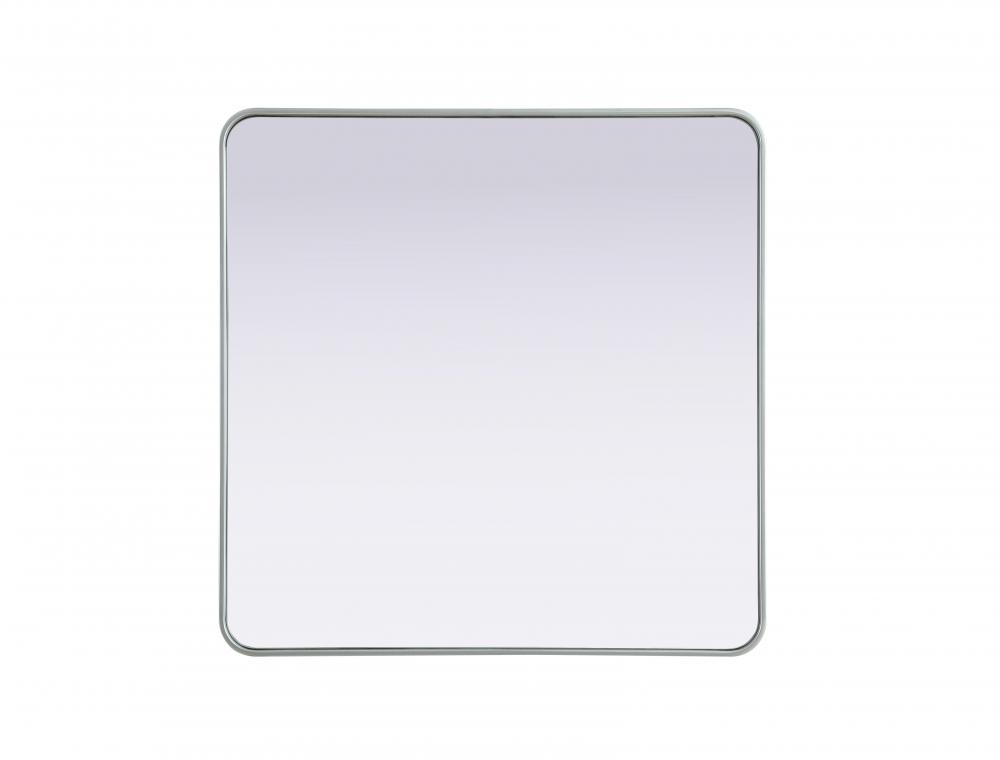 R Corner Mirror 36"x36"x2" Silver