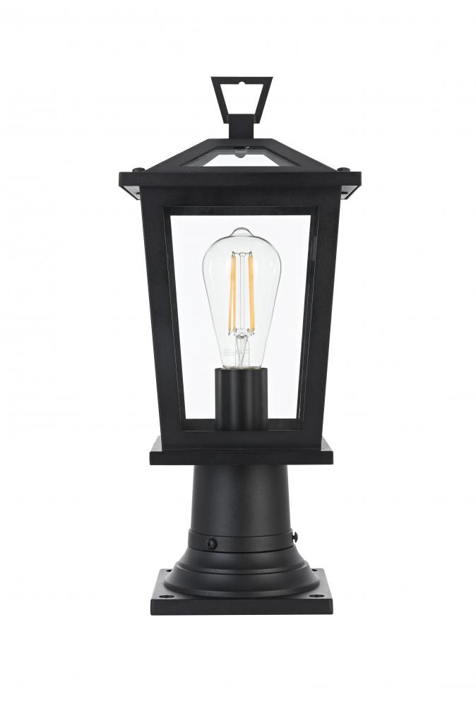 Outdoor Pole Light L7" W7" H16.5" L1 Black