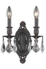 Elegant 9202W9DB/RC - Rosalia 2 light Dark Bronze Wall Sconce Clear Royal Cut Crystal