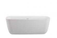 Elegant BT10567GW - 67 inch soaking bathtub in glossy white