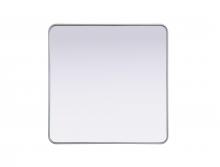 Elegant MR8A3636SIL - R Corner Mirror 36"x36"x2" Silver