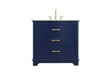 Elegant VF10236BL - Vanity Cabinet 36"W x 22"D x 34"H blue
